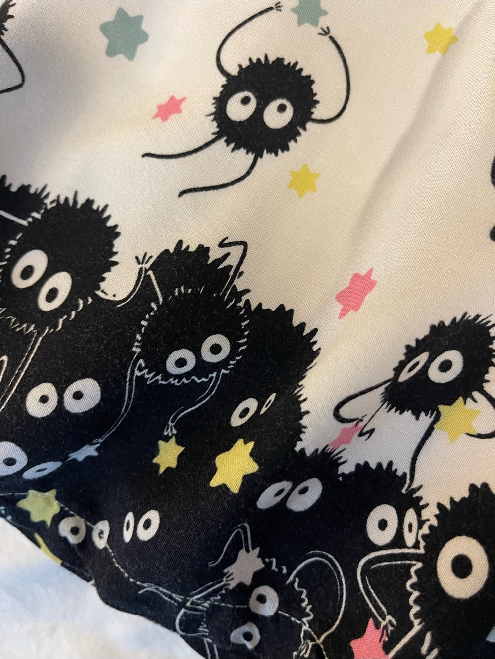 Black Spirited Away Characters on White Skirt Elasticized Waistband Sz M. Lined. - Picture 3 of 8